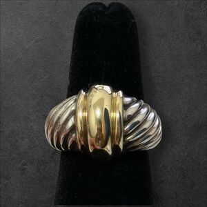 Vintage Estate David Yurman 14kt & Sterling Croissant Size 5.25 Dome Ring